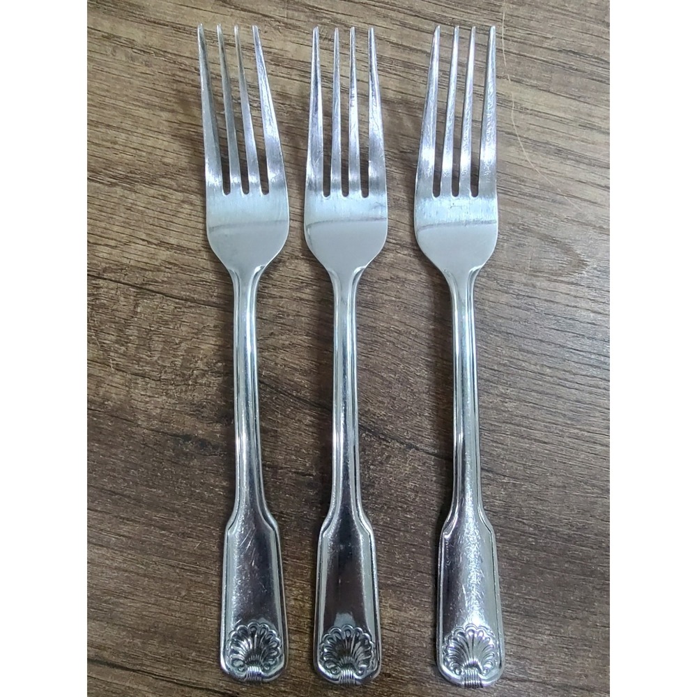 CAMBRIDGE SHELL Set of 3 Dinner Forks 18/8 Stainless Flatware